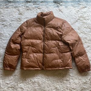 Brown Puffer Jacket! Like new!